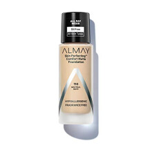 Almay Skin Perfecting Comfort Matte Foundation, hypoallergen, tierversuchsfrei, parfmfrei, dermatologisch getestet, flssiges Make-up, neutraler Buf
