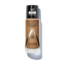 Almay Skin Perfecting Comfort Matte Foundation, hypoallergenisk, parfymfri, utan djurförsök, hudläkartestad, varm mandel