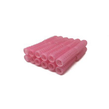 Pachet de 24 mini role de par mici de par ventilat cu salon pro -salon cu ondulatoare de coafura (roz)