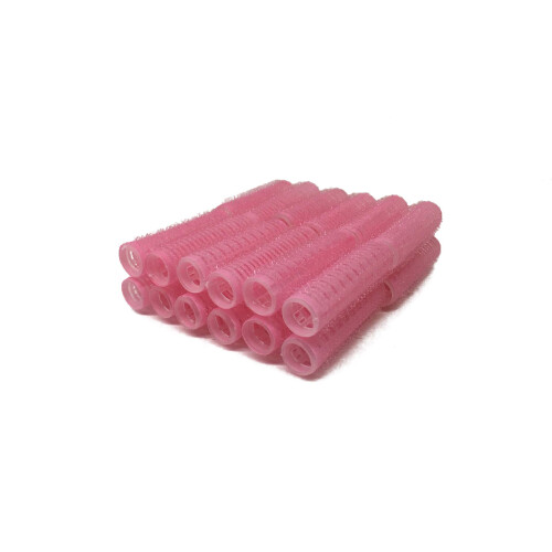 Pack de 24 Rulos de Pelo Mini Autoadhesivos Ventilados Pro Salon (Rosa)