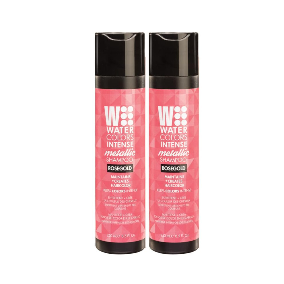 Watercolors Intense Metallic Color Depositing Shampoo Semi Permanent Hair Color 85 Oz Rose Gold 2 Pack