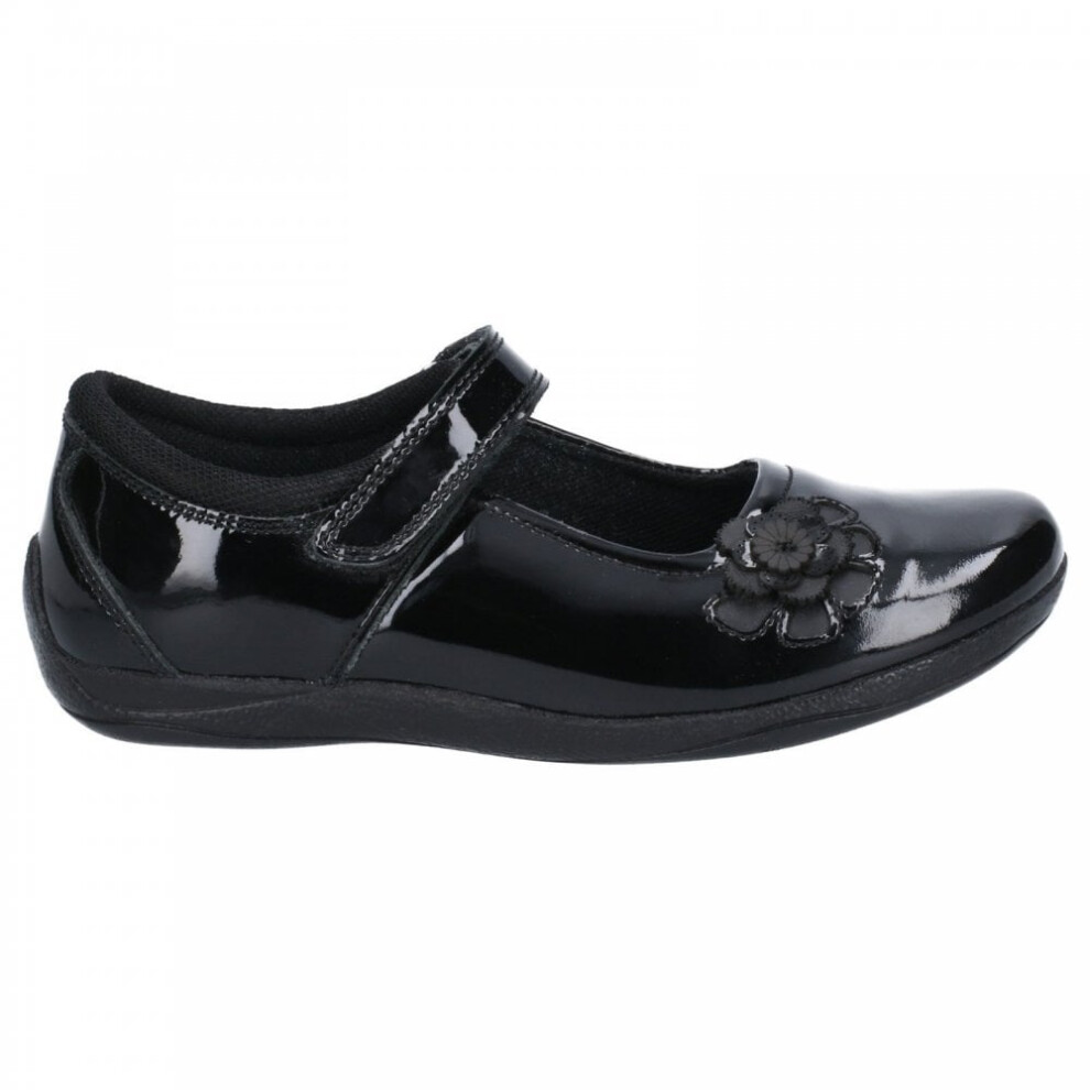 Jessica Junior Patent | Black Patent | Girls Rip-Tape School Shoes