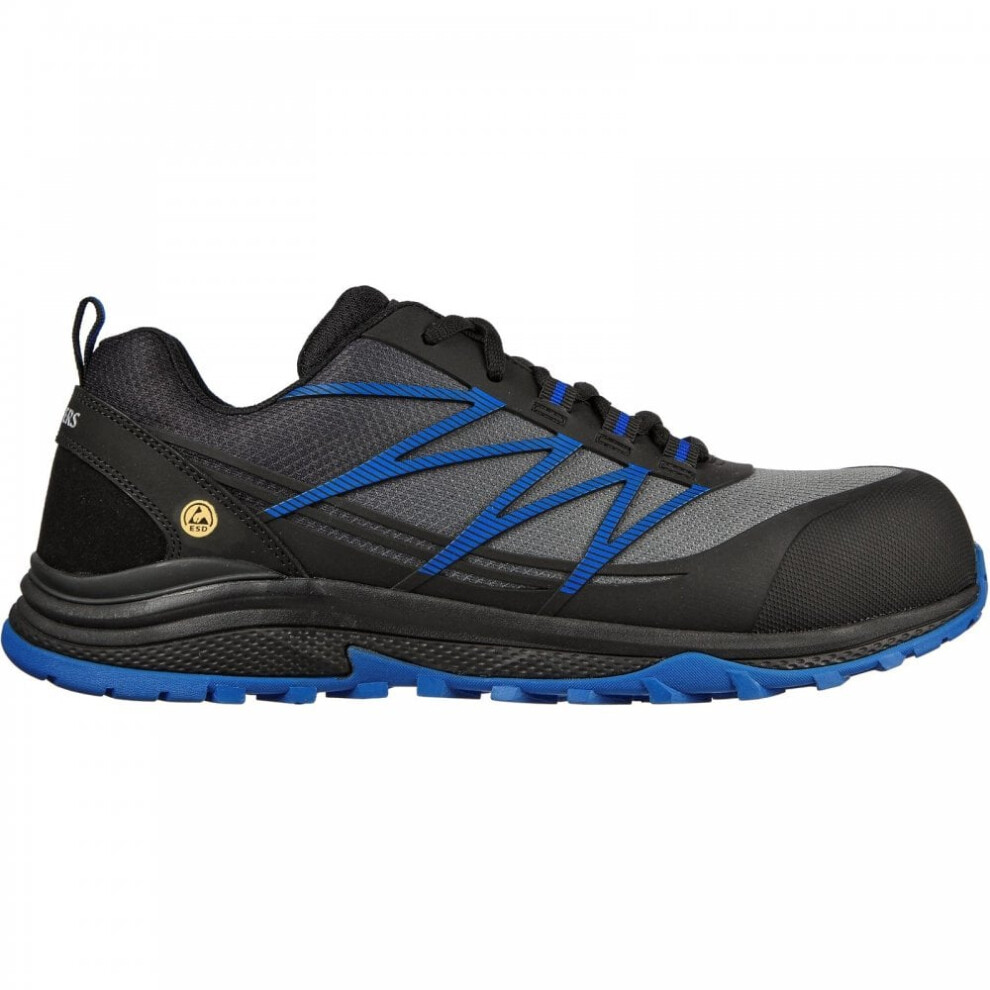 Work: Puxal | Black/Blue | Mens Wide Lace-up Safety-Toe Trainers