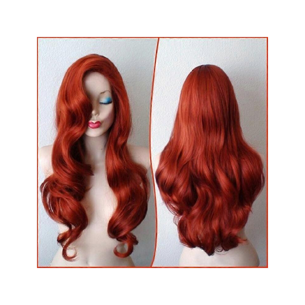 Spiez (As Show, One Size) Women Cosplay Jessica Rabbit Long Wavy Curly Wigs
