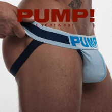 (XXL, Blue) Men's comfortable, breathable, hip lifting, sexy, low-waisted thong
