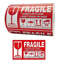 (white, One size) 300pcs Fragile Stickers Warning Label Sticker Handle With Care Don't Stack Or Drop Sticker Shipping Express Label For Goods