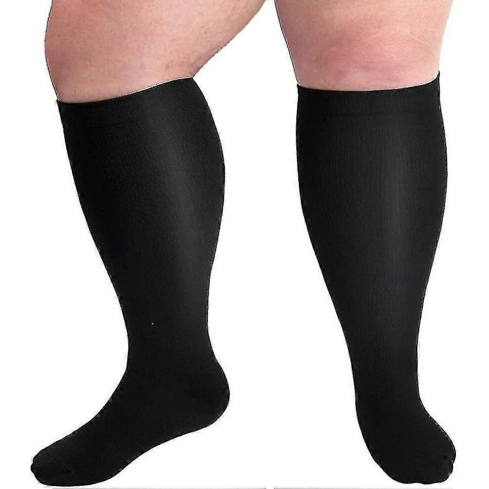Spiez Blue (2Xl, One Size) Plus Size Compression Socks 20-30 Mmhg For Men And Women Wide Calf Extra Largefor Circulat