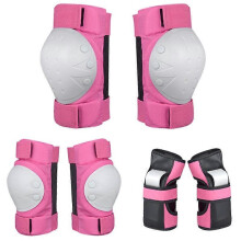 (L, PINK) Protectors For Kids And Adults, 6 In 1 Protector Set, Adjustable Knee Pads, Elbow Pads, Wrist Pads