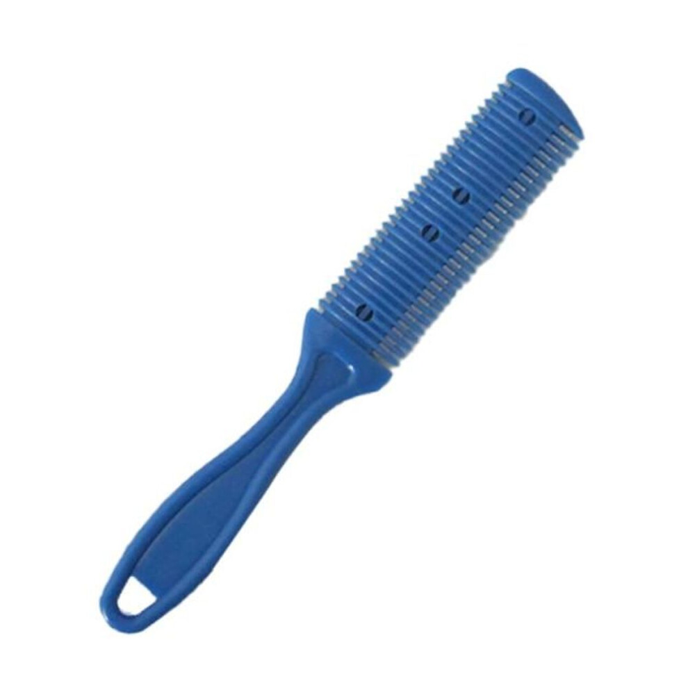 (blue) Hair Cut Styling Barber Scissor Razor Magic Blade Comb Hairdressing Tool Kit 1pcs Top Quality Double-sided Knife  Hair Scissors