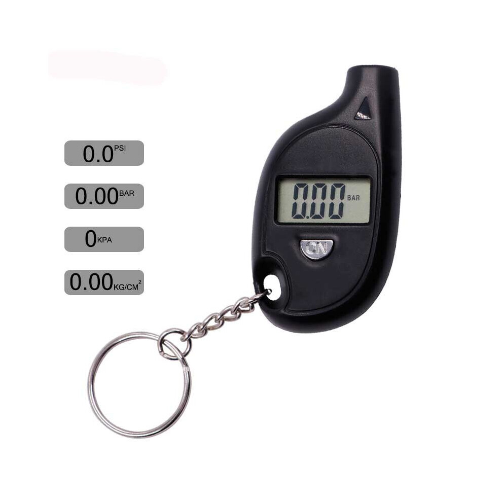 Mini Keychain Style Tire Gauge Digital Lcd Display Car Tire Air Pressure Tester Meter Auto Car Motorcycle Tire Safety Alarm 738060936679