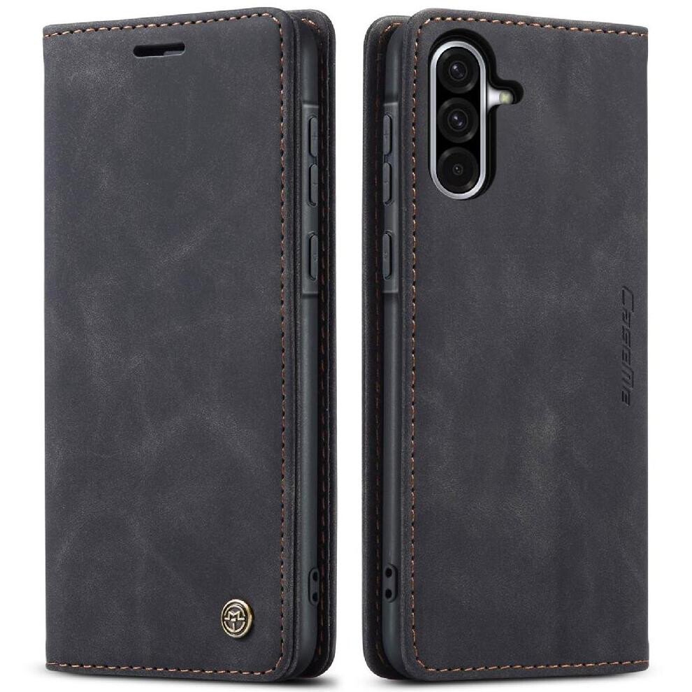 (Black) Flip Case For Samsung Galaxy A56 5G Magnetic Closure Shockproof Vintage Pu Leather Wallet Flip Folio Book Case Card Slot Kickstand Black 764549458639
