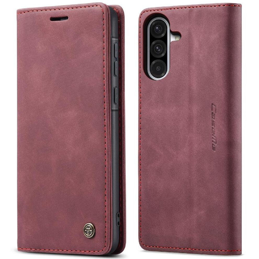 (Red) Flip Case For Samsung Galaxy A56 5G Magnetic Closure Shockproof Vintage Pu Leather Wallet Flip Folio Book Case Card Slot Kickstand Red 764549458592