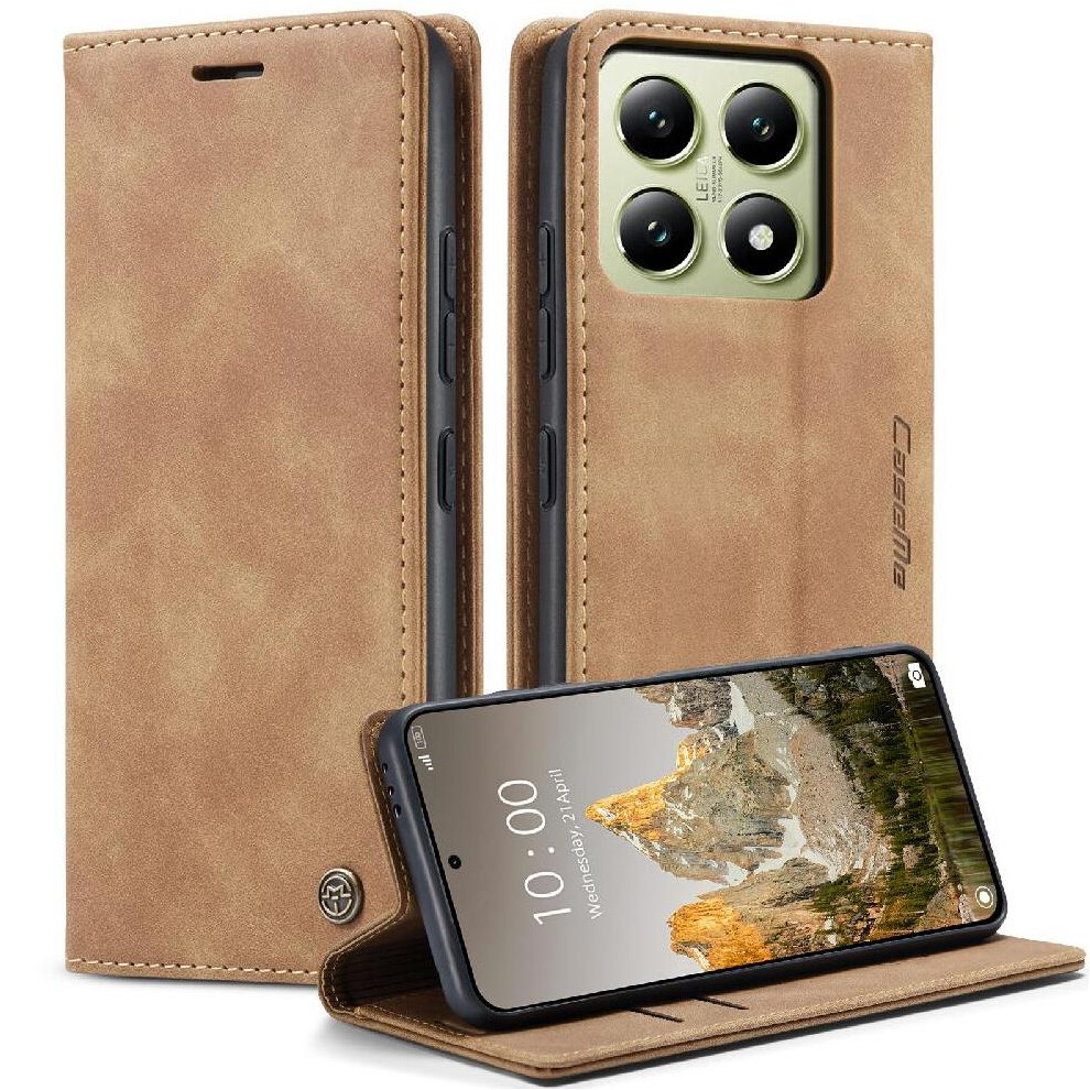 (Yellow) Flip Case For Xiaomi 14T 5G Vintage Pu Leather Wallet Case Card Slot Kickstand Magnetic Closure Shockproof Yellow 764549458943
