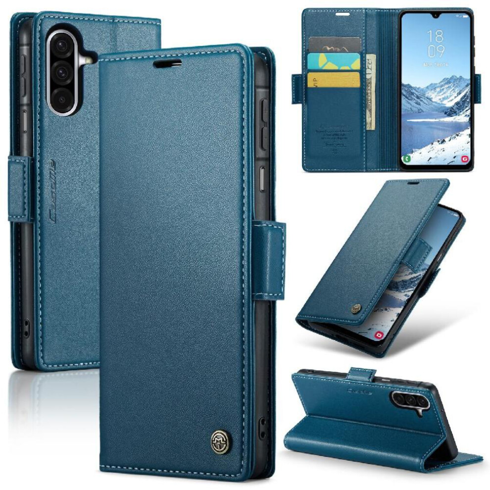 (Blue) Flip Case For Samsung Galaxy A26 5G Wallet Case Anti Fraud Shockproof Case Card Slot Kickstand Blue 764549459049