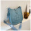 (Blue) Solid color simple letter small square bag crossbody bag 1