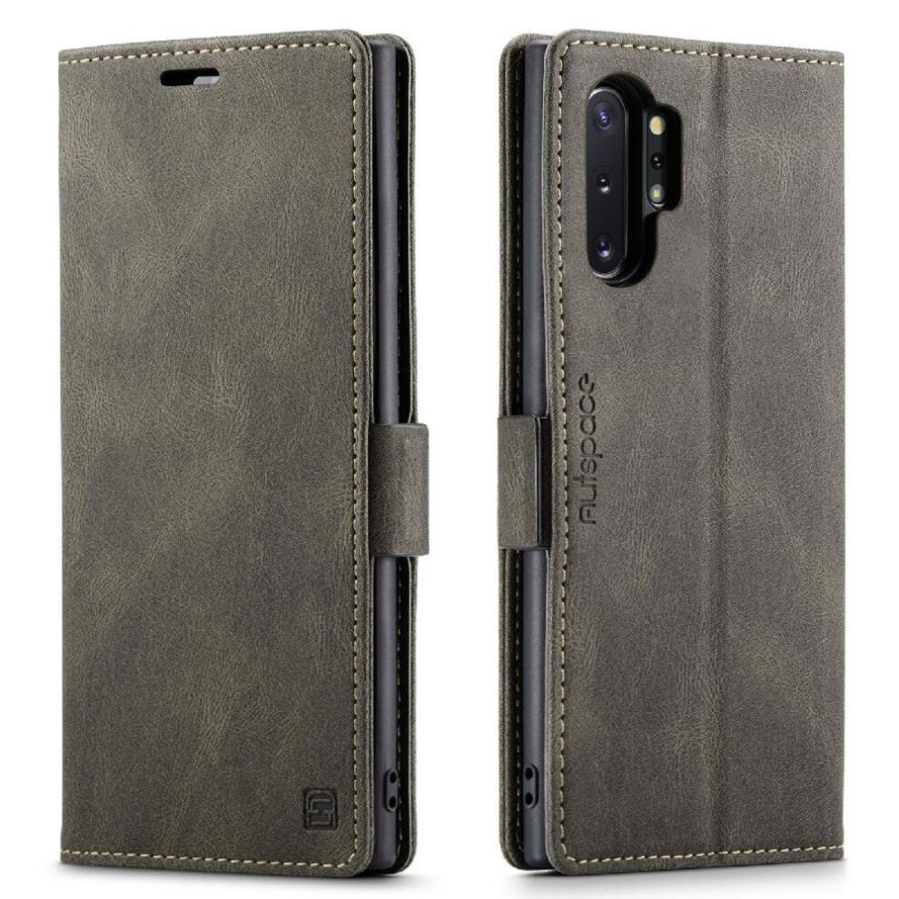 (Brown) Rfid Blocking Case For Samsung Galaxy Note10 Plus Rfid Blocking Kickstand Magnetic Protective Cover Card Holder Pu Leather Brown 764549462001
