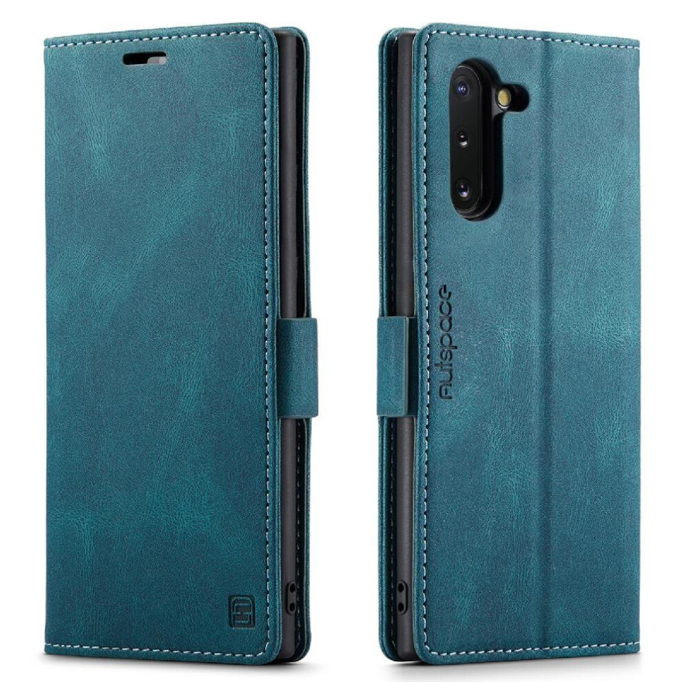 (Blue) Rfid Blocking Case For Samsung Galaxy Note10 Rfid Blocking Pu Leather Protective Cover Card Holder Kickstand Magnetic Blue 764549462032