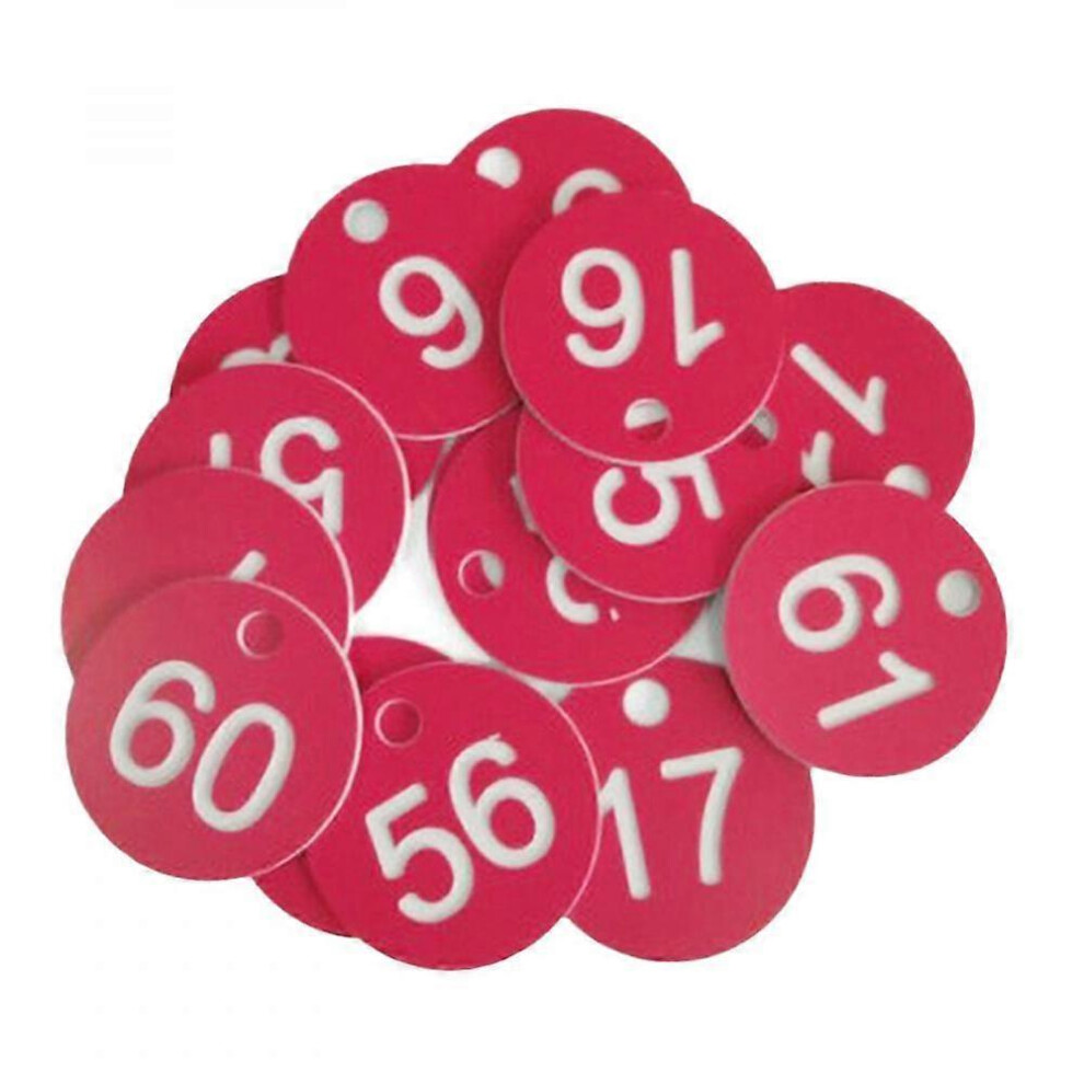 (Red, One size) Numbered Tags Label Tags Clothes Coat Hanger Office Index Supply 1-100 Number VCH-image-OPC-PG72F92-NEW