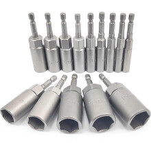 (As show, One size) 14 Pieces Deepening Screwdriver Socket, 6-19mm Hex Adapter, 34mm Machining Depth, Hex for Hand Drill Nut Driver, Impact Driver Socket, Socket Wrench (