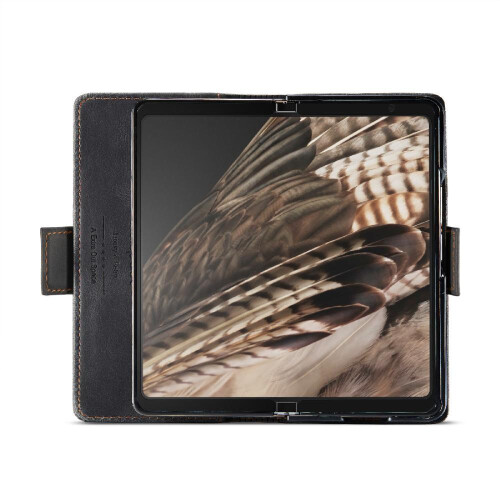 (Black) Rfid Blocking Case for Google Pixel Fold Kickstand Magnetic Rfid Blocking Protective Cover Pu Leather Card Holder 2