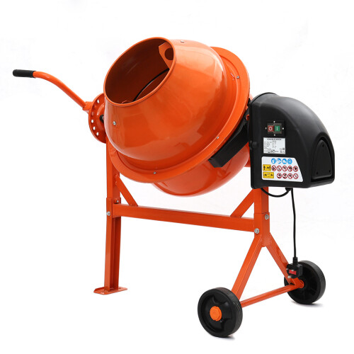 63L Portable Cement Mixer With Wheels, Orange 1
