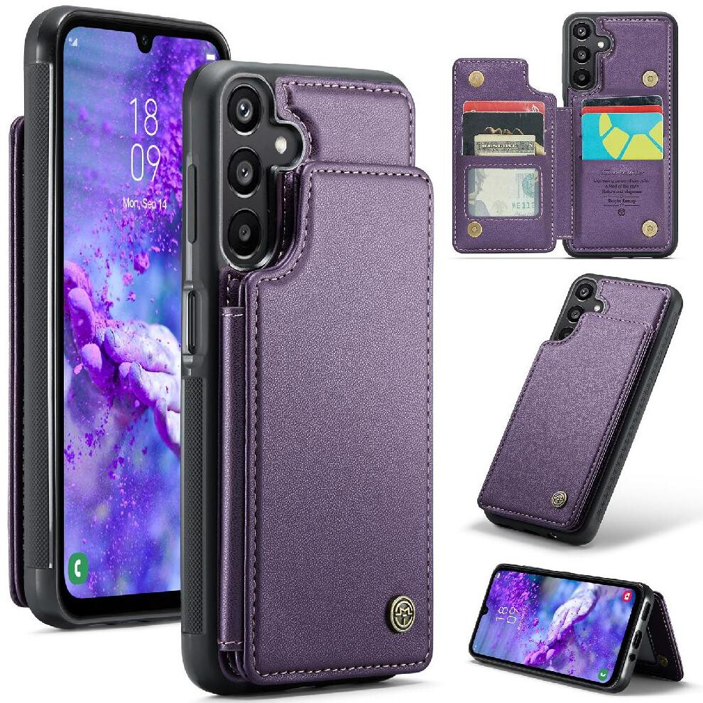 (Purple) Flip Case For Samsung Galaxy A16 Kickstand Pu Leather Card Holder Rfid Blocking Slim Shockproof Case Purple 764549467655