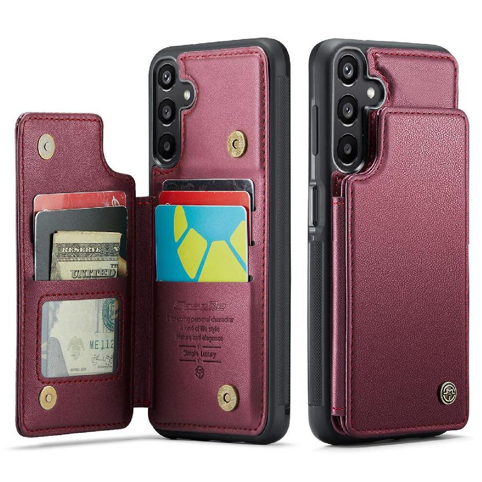 (Red) Flip Case For Samsung Galaxy A16 Kickstand Pu Leather Card Holder Rfid Blocking Slim Shockproof Case Red 764549467648
