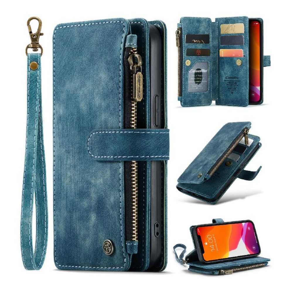 (Blue) Flip Case For Iphone 12 Drivers License Card Slots Drivers License Card Slots With Card Holder Blue 764549468201