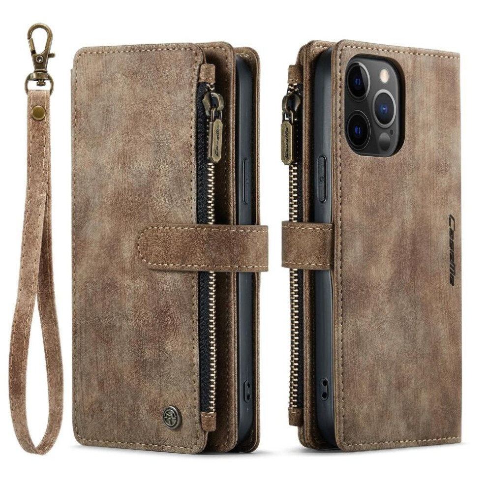 (Brown) Flip Case For Iphone 12 Promax Drivers License Card Slots Drivers License Card Slots With Card Holder Brown 764549468225