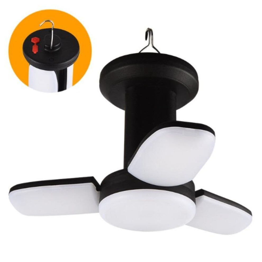 (3 Leaf No Solar) 4500mah Solar Led Camping Lantern High Power Rechargeable Emergency Bulb Power Bank Foldable 6 Light Modes For Camping Fishing