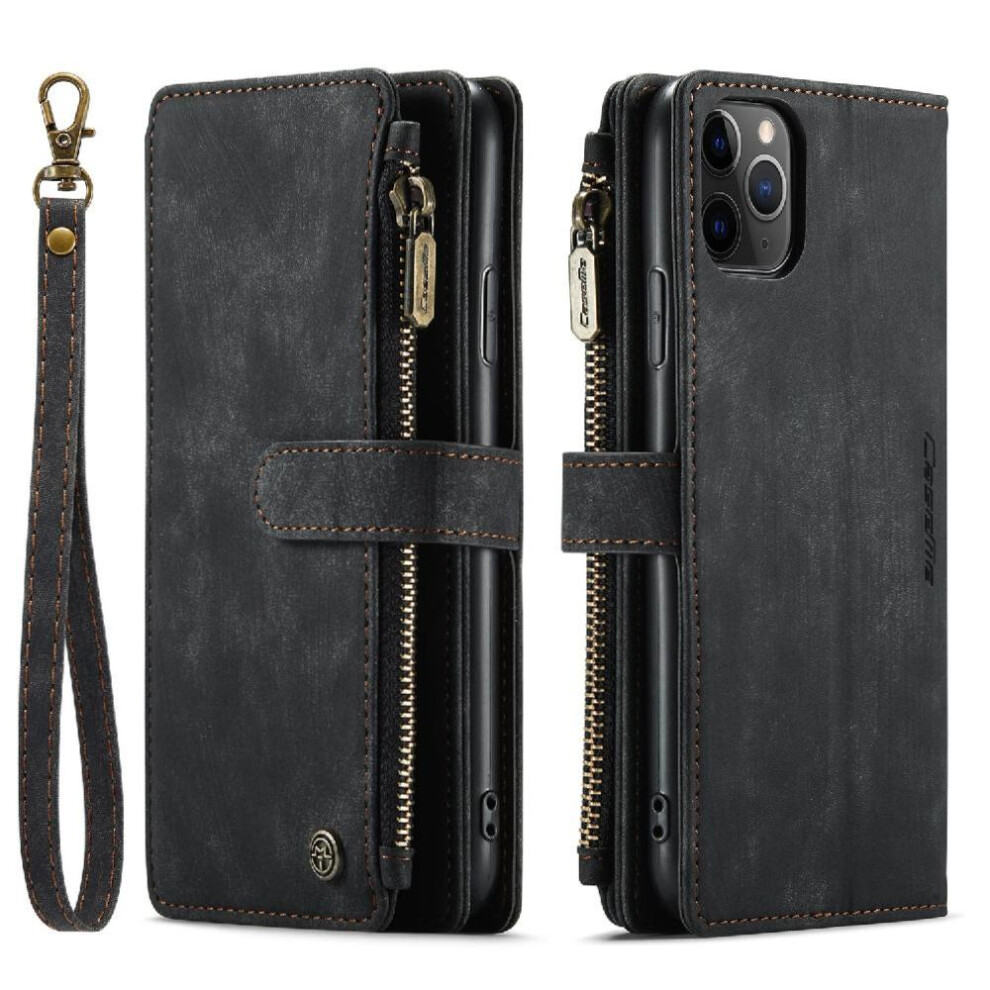 (Black) Flip Case For Iphone 11 Promax Drivers License Card Slots Drivers License Card Slots With Card Holder Black 764549468270