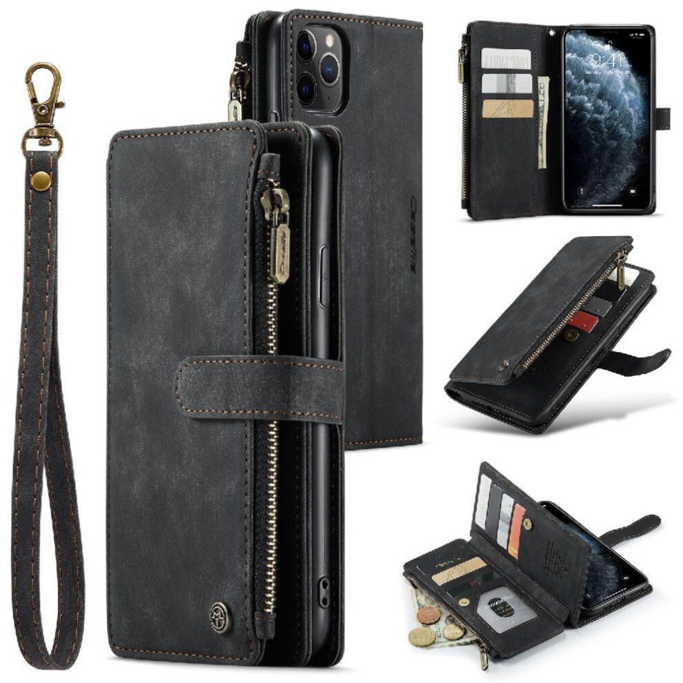 (Black) Flip Case For Iphone 11Pro With Card Holder Drivers License Card Slots Drivers License Card Slots Black 764549468317