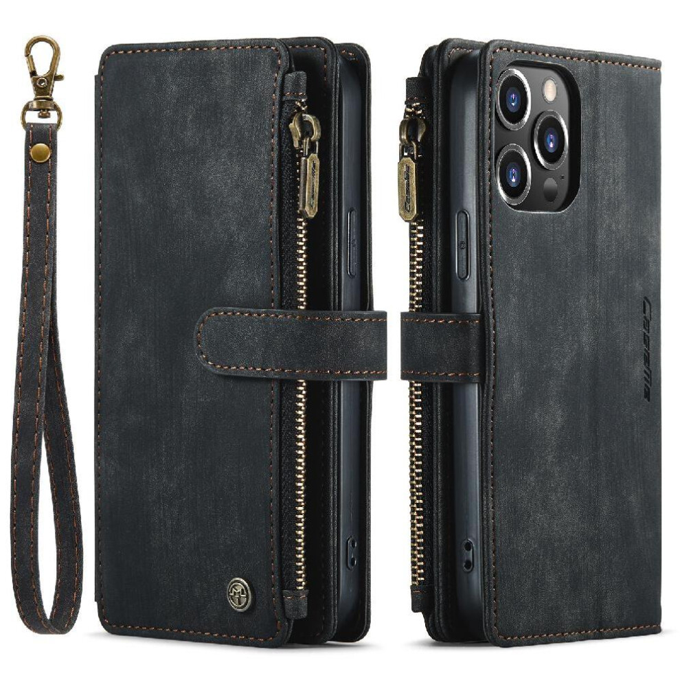 (Black) Flip Case For Iphone 13 Promax Drivers License Card Slots Drivers License Card Slots With Card Holder Black 764549468553