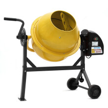 63L Portable Cement Mixer with Wheels, Yellow
