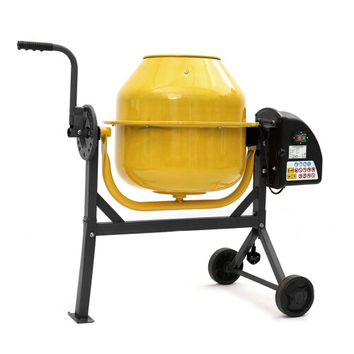 63L Portable Cement Mixer with Wheels, Yellow 1