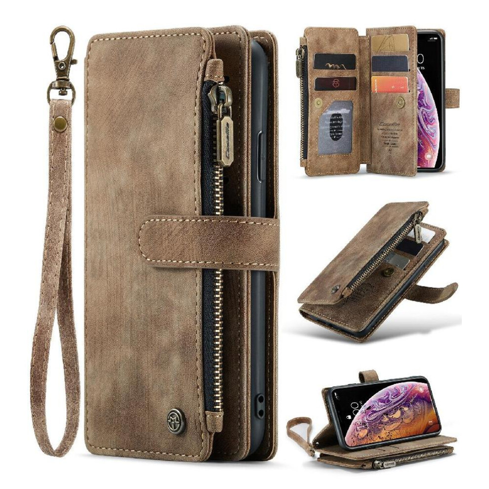 (Brown) Flip Case For Iphone X Drivers License Card Slots Drivers License Card Slots With Card Holder Brown 764549468621