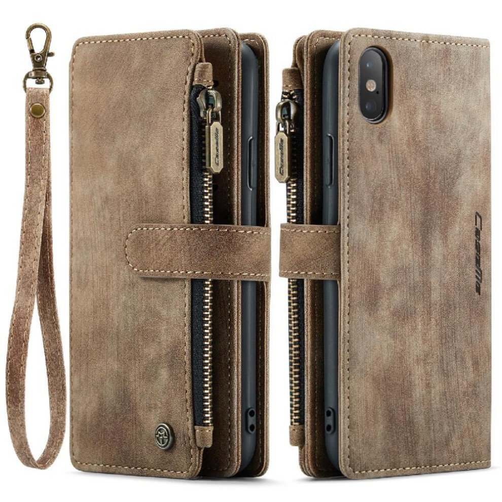(Brown) Flip Case For Iphone Xsmax Drivers License Card Slots With Card Holder Drivers License Card Slots Brown 764549468669