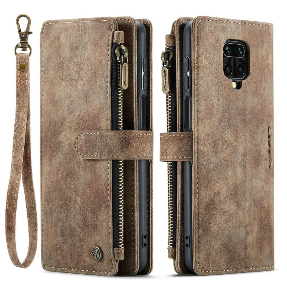 (Brown) Caseme Case For Xiaomi Redmi Note 9 Promax Drivers License Card Slots Drivers License Card Slots With Card Holder Brown 764549468782