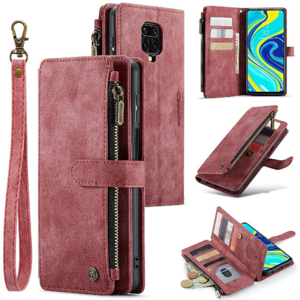 (Red) Flip Case For Xiaomi Mi Note 9 Pro 4G Drivers License Card Slots With Card Holder Drivers License Card Slots Red 764549468812