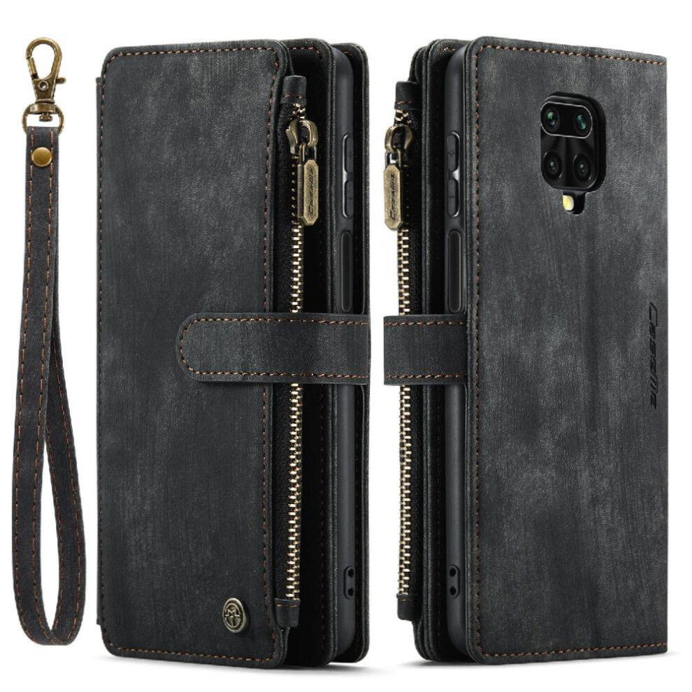 (Black) Flip Case For Xiaomi Redmi Note 9S Drivers License Card Slots With Card Holder Drivers License Card Slots Black 764549468874