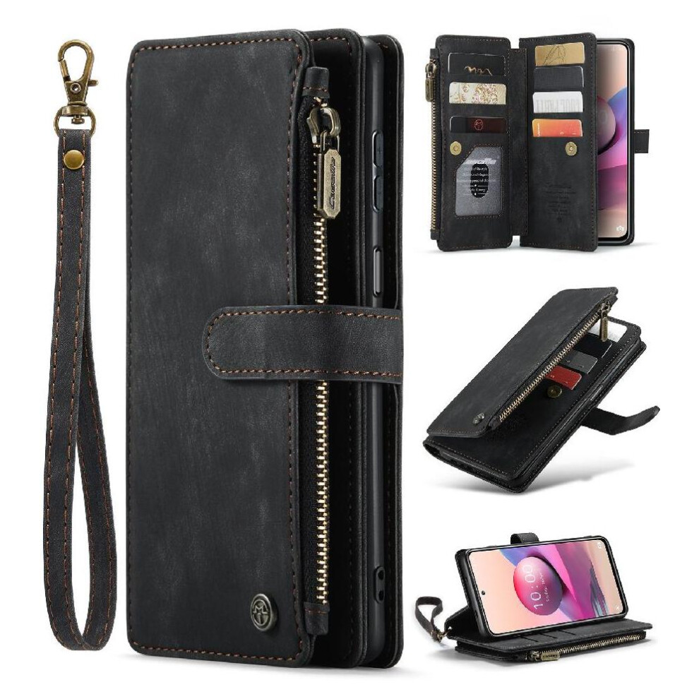 (Black) Flip Case For Xiaomi Redmi Note 10 4G Drivers License Card Slots Drivers License Card Slots With Card Holder Black 764549468911
