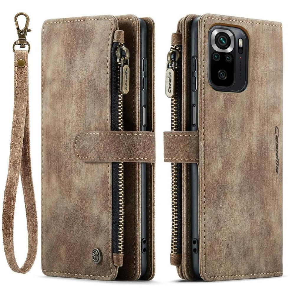 (Brown) Flip Case For Xiaomi Redmi Note 10 4G Drivers License Card Slots Drivers License Card Slots With Card Holder Brown 764549468904