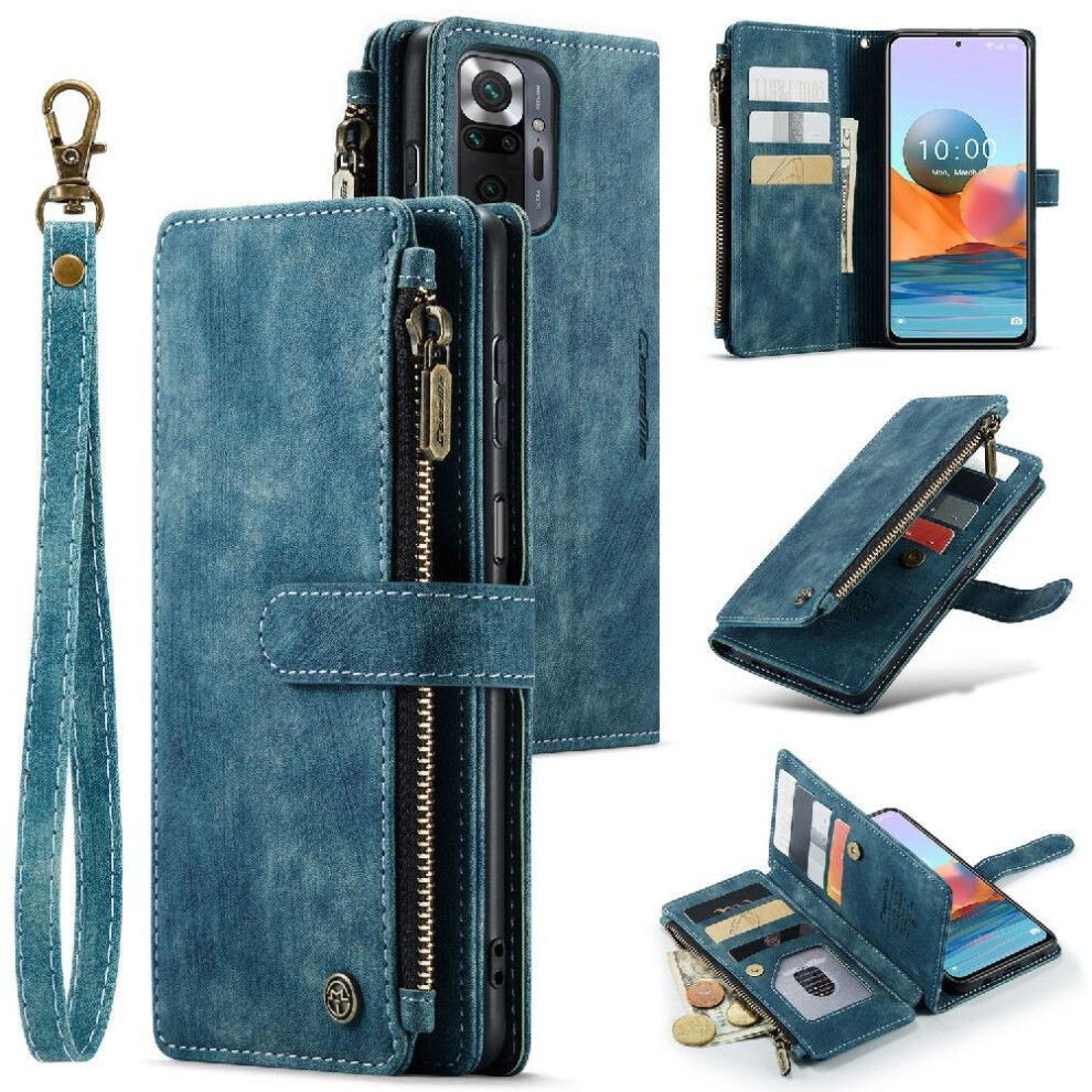 (Blue) Caseme Case For Xiaomi Redmi Note10 Pro 4G Drivers License Card Slots Drivers License Card Slots With Card Holder Blue 764549468966