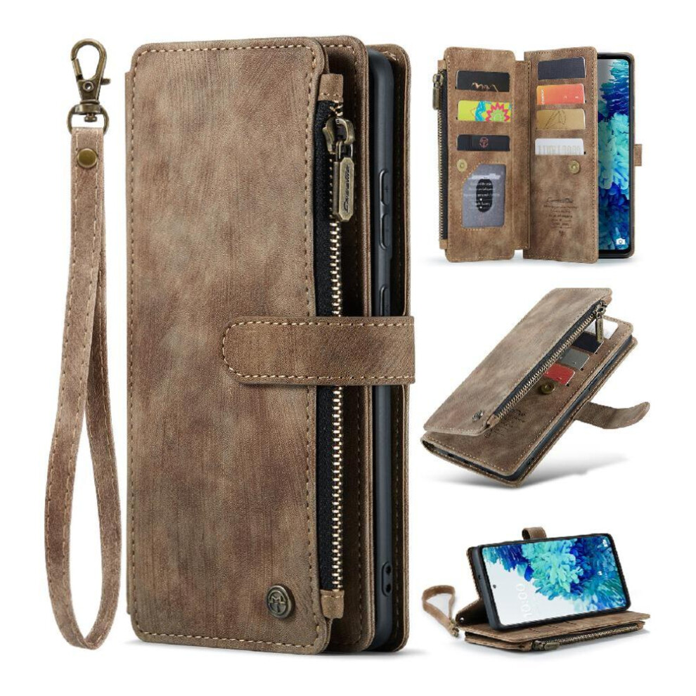 (Brown) Flip Case For Samsung Galaxy S20 Fe 5G Drivers License Card Slots Drivers License Card Slots With Card Holder Brown 764549469260