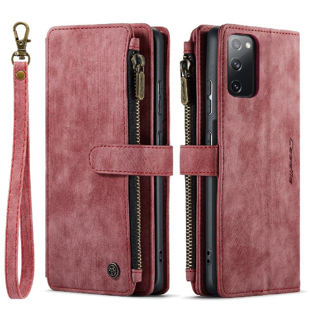 (Red) Flip Case For Samsung Galaxy S20 Fe 5G Drivers License Card Slots Drivers License Card Slots With Card Holder Red 764549469253