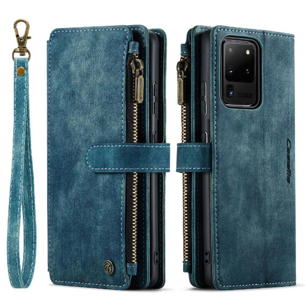 (Blue) Flip Case For Samsung Galaxy S20 Ultra 5G Drivers License Card Slots With Card Holder Drivers License Card Slots Blue 764549469369