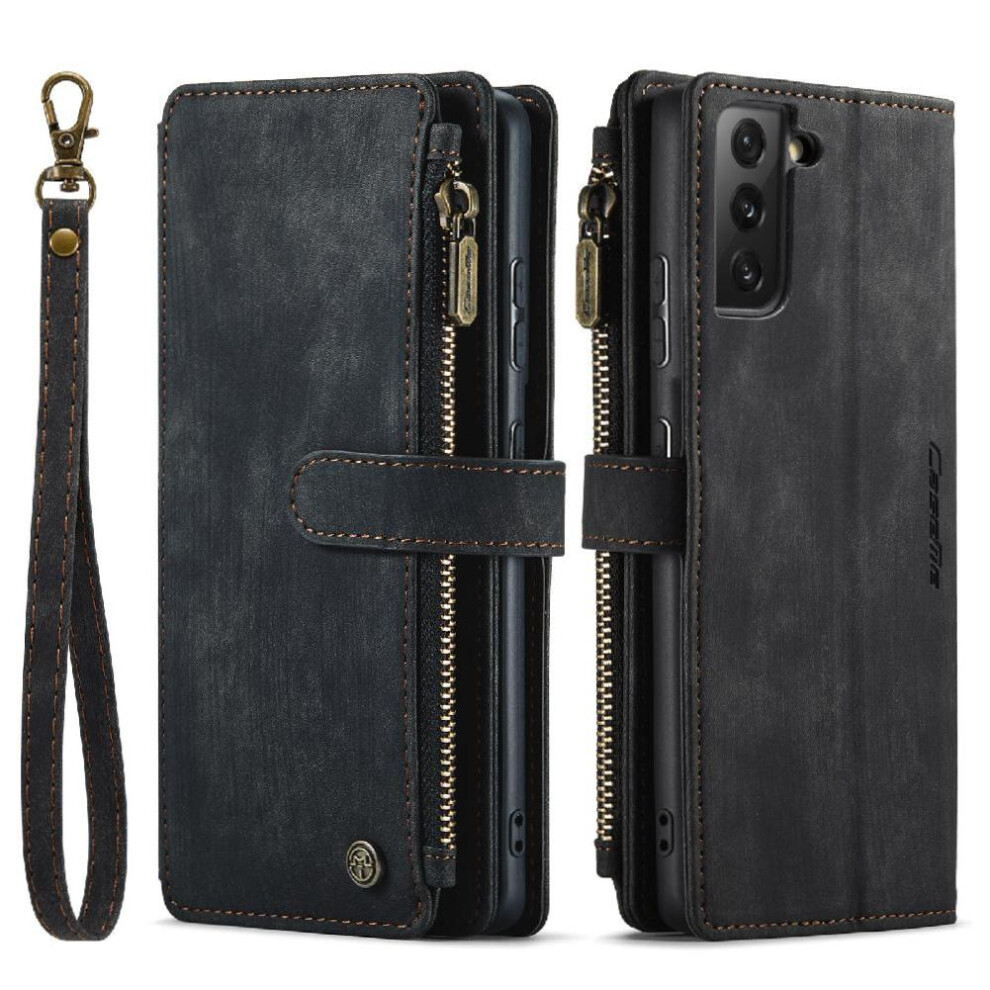 (Black) Flip Case For Samsung Galaxy S22 5G With Card Holder Drivers License Card Slots Drivers License Card Slots Black 764549469550