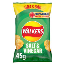 Walkers Salt & Vinegar Crisps 45g (Case of 32)