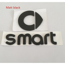 (matt black6) Abs Smart Fortwo Forspeed Forfour Roadster Forstars Car Front Hood Bonnet Emblem Rear Truck Badge Sticker Car Styling