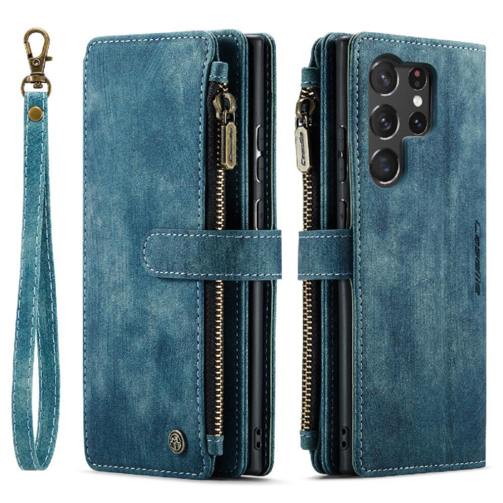 (Blue) Flip Case For Samsung Galaxy S23 Ultra 5G Drivers License Card Slots With Card Holder Drivers License Card Slots Blue 764549469727